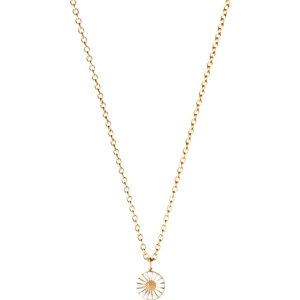 Georg Jensen Daisy Marguerit halskæde - forgyldt sølv med hvid emalje - 11 mm