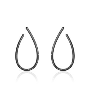 Dulong Fine Jewelry Kharisma Øreringe - Oxideret Sølv - Large 0,08 ct.