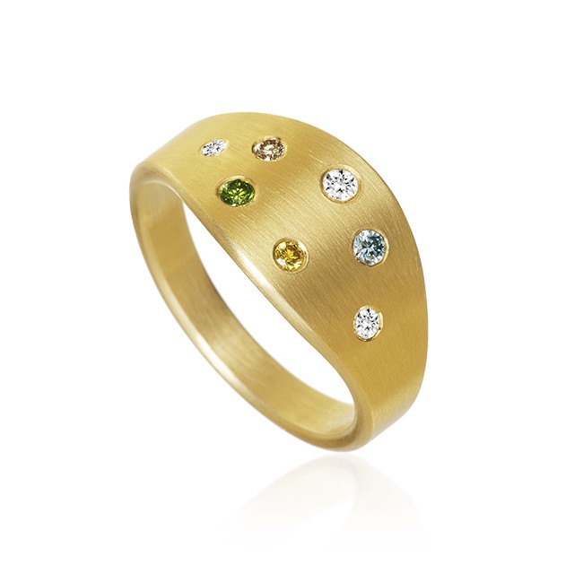 Dulong Fine Jewelry Luna ring – guld – farvede – Hvitfeldt Smykker & Ure