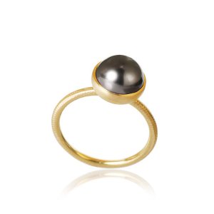 Dulong Fine Jewelry Pacific Ring Str. 54 - Guld - Tahiti perle