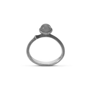 Ole Lynggaard Silver Collection Lotus ring - sølv - grå månesten - modelstørrelse 0