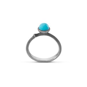 Ole Lynggaard Silver Collection Lotus ring str. 55 - sølv - turkis - modelstørrelse 0