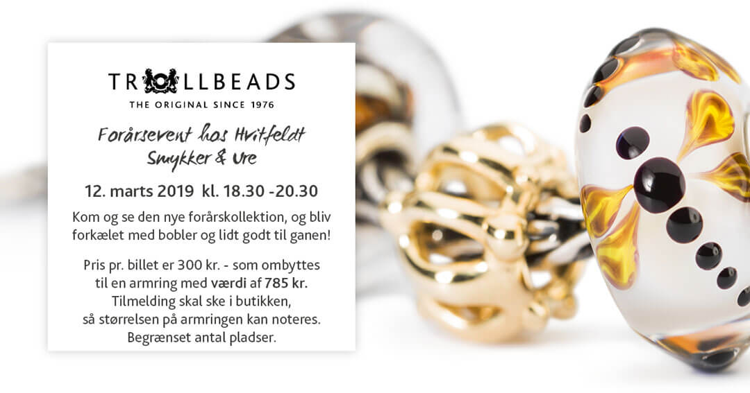 Hvitfeldt, smykker, ure, trollbeads, troldekugler, vedhæng, armbånd, kugler, glaskugler, sølv, guld