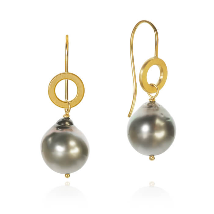 Dulong Fine Jewelry Ocean Pearl øreringe – kt guld m. Tahiti perler – &