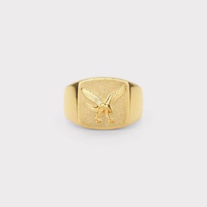 IX STUDIOS Eagle Signet ring - forgyldt sølv