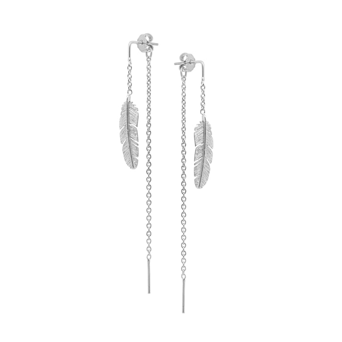 Heiring Feather øreringe – sølv – kæde – & Ure