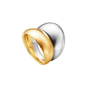 Georg Jensen Curve ring - Sølv & Guld - Large