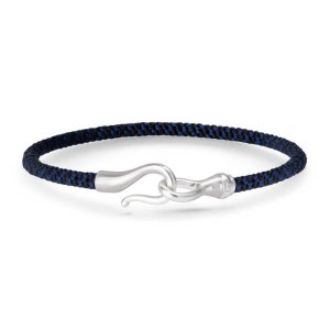 OLE LYNGGAARD COPENHAGEN Mens Midnight Life armbånd 18cm - sølv