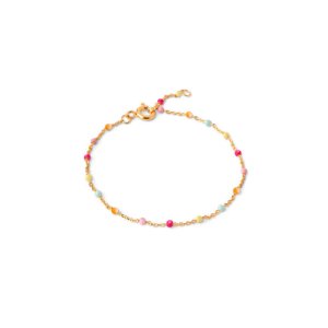 Enamel Lola Rainbow armbånd - forgyldt sølv