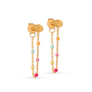 Enamel Lola Rainbow øreringe - forgyldt sølv
