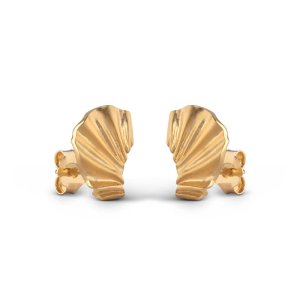 Enamel Mini Wave ørestikker - forgyldt sølv