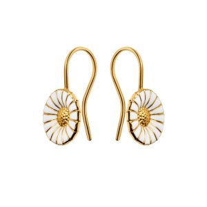 Georg Jensen Daisy Marguerit øreringe - 11 mm - forgyldt sølv