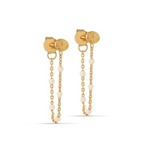 Enamel Lola Daisy øreringe - forgyldt sølv