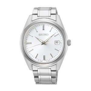 SEIKO CLASSIQUE – Herreur i stål m. hvid skive og dato 40mm