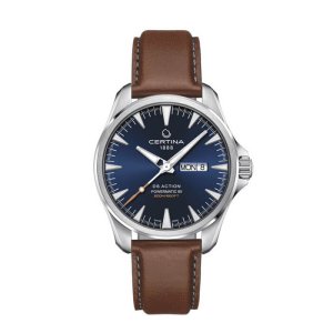 Certina DS Action Day Date Powermatic 80 - Herreur i stål/læder 41mm