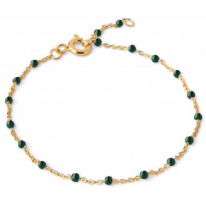 Enamel Lola Petrol Green armbånd - forgyldt sølv