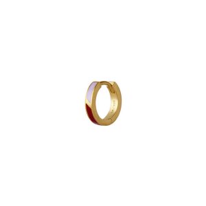 Stine A PETIT CIRCUS HUGGIE EARRING BORDEAUX & PURPLE SORBET ENAMEL GOLD creol - forgyldt sølv