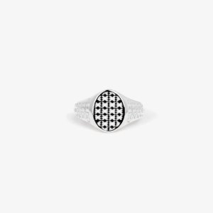 IX Studios Mini Oval Logo Signet ring - sølv
