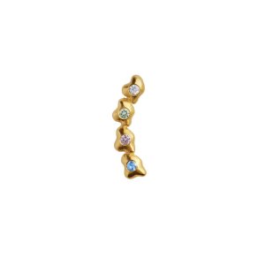 Stine A FOUR GLIMPSE EARRING WITH STONES - RIGHT ørestik - forgyldt sølv