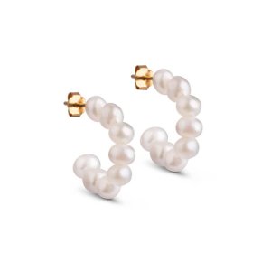 Enamel Pearlie Chunky øreringe - forgyldt sølv