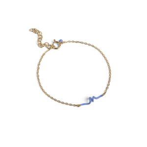 Enamel Twist Cornflower armbånd - forgyldt sølv