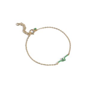 Enamel Twist Grass Green armbånd - forgyldt sølv