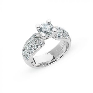 Forlovelsesring - 14 kt hvidguld - 0,30 ct