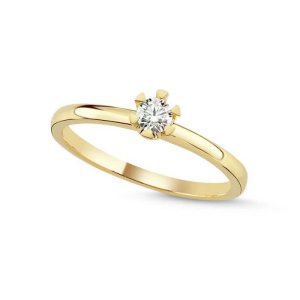 Forlovelsesring - 14 kt rødguld - 0,115 ct