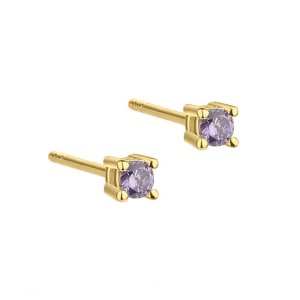Aqua Dulce Mini Kaya Purple Ørestikker - Forgyldt Sølv