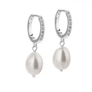 Aqua Dulce Darling Pearl øreringe - sølv