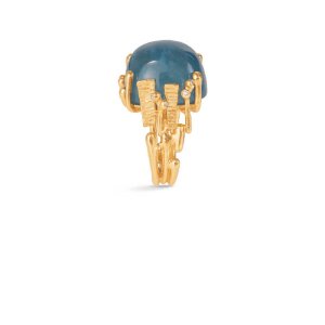 OLE LYNGGAARD COPENHAGEN BoHo Stor ring str. 55 - 18kt Rødguld - Akvamarin