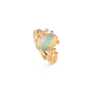 OLE LYNGGAARD COPENHAGEN BoHo ring str. 53 - 18kt Rødguld - Opal