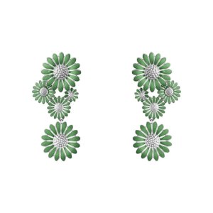 Georg Jensen, Daisy, grøn emalje, grønne øreringe