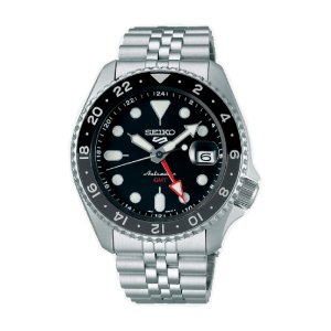 SEIKO 5 SPORT GMT – Herreur Automatic i stål m. sort skive 41mm