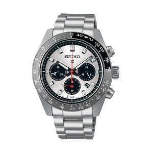 SEIKO PROSPEX SPEEDTIMER – Solar Herreur m. Chronograph stål/rød/hvid 39mm