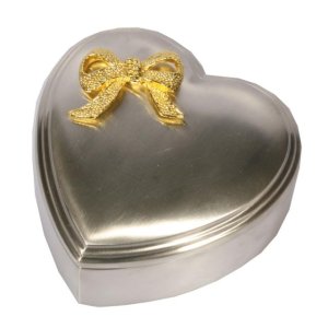Nordahl Andersen fortinnet Hjerte smykkeskrin - 12x12 cm