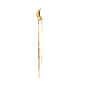 Stine A Bella Moon Earring with Long Chains ørering - forgyldt sølv