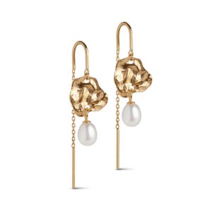 Enamel Kai Pearl øreringe - forgyldt sølv