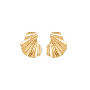 Enamel Wave øreringe - forgyldt sølv
