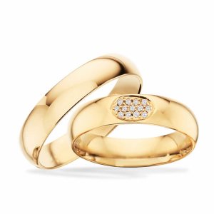 Scrouples vielsesringe - 8 kt guld - 0,65 ct