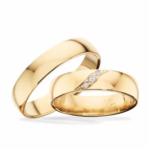 Scrouples vielsesringe - 14 kt guld - 0,05 ct