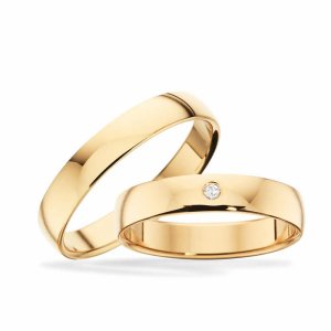 Scrouples vielsesringe - 8 kt guld - 0,02 ct