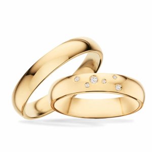 Scrouples vielsesringe - 14 kt guld - 0,055 ct