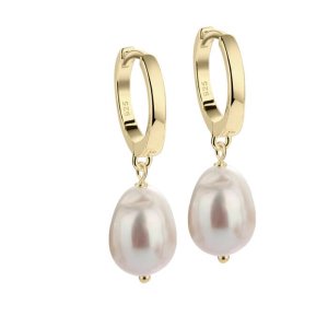 Aqua Dulce Maren Pearl Small øreringe - forgyldt sølv
