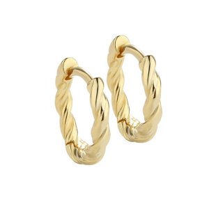 Aqua Dulce Curly Hoop Small øreringe - forgyldt sølv