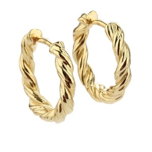Aqua Dulce Curly Hoop Medium øreringe - forgyldt sølv
