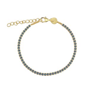 Aqua Dulce Sky Blue Dagny armbånd - forgyldt sølv