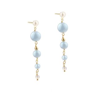 Aqua Dulce Sky Blue Ghita øreringe - forgyldt sølv