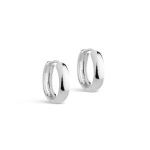 Enamel Classic Wide Hoops øreringe - sølv