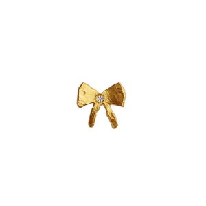 Stine A Petit Bow Earring with Stone ørering - forgyldt sølv